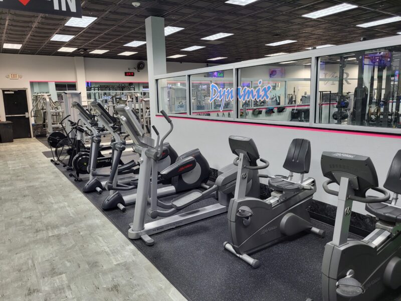 NRich Fitness cardio — ellipticals and recumbent bikes