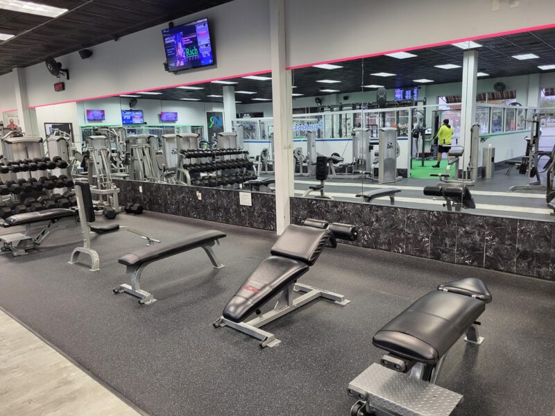 NRich Fitness dumbbells and adjustable benches